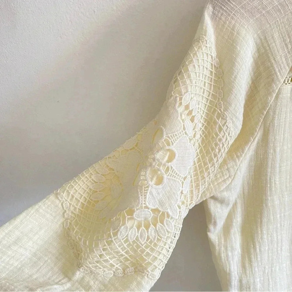 SOFT SURROUNDINGS Women's M Ivory Magnolia Gauze Tunic Top Cottage Blouse - Picture 11 of 12